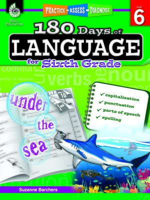 cover image of 180 Days of Language for Sixth Grade: Practice, Assess, Diagnose